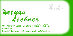 matyas lichner business card